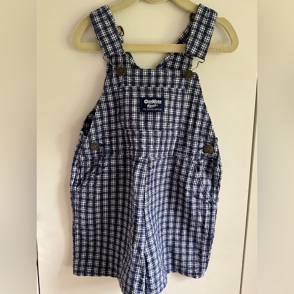 OshKosh B’gosh Genuine Vintage* Seersucker plaid Shortalls, 3T, MSRP $999